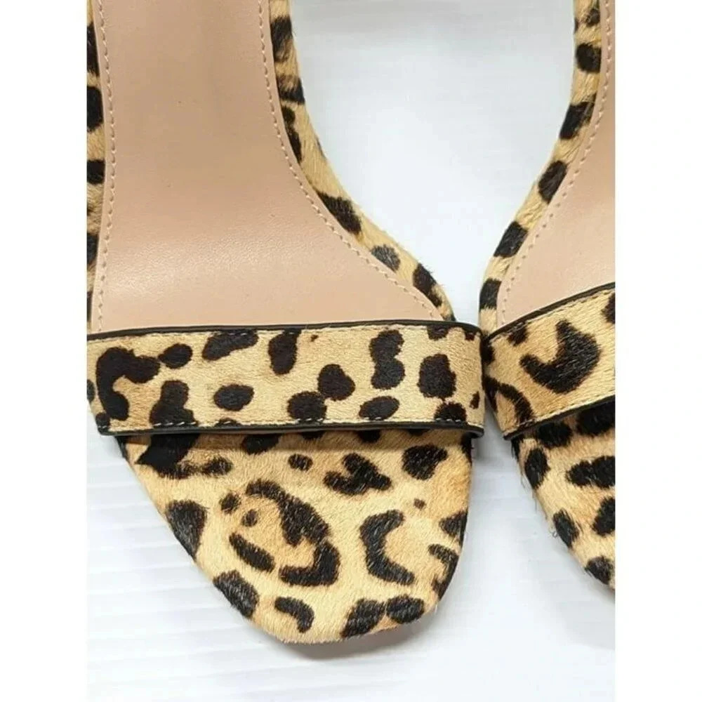 Aqua Women's Seven Leopard Print Calf Hair High-Heel Sandals Size 9.5 MSRP $119 - Picture 5 of 8